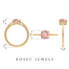 7 MM Cushion Cut 4 Prong Set Morganite Solitaire Ring Morganite - ( AAA ) - Quality - Rosec Jewels