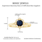 1 CT Vintage Blue Sapphire and Diamond Engagement Ring Blue Sapphire - ( AAA ) - Quality - Rosec Jewels