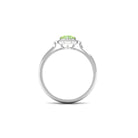 Green Sapphire and Diamond Vintage Inspired Engagement Ring Green Sapphire - ( AAA ) - Quality - Rosec Jewels