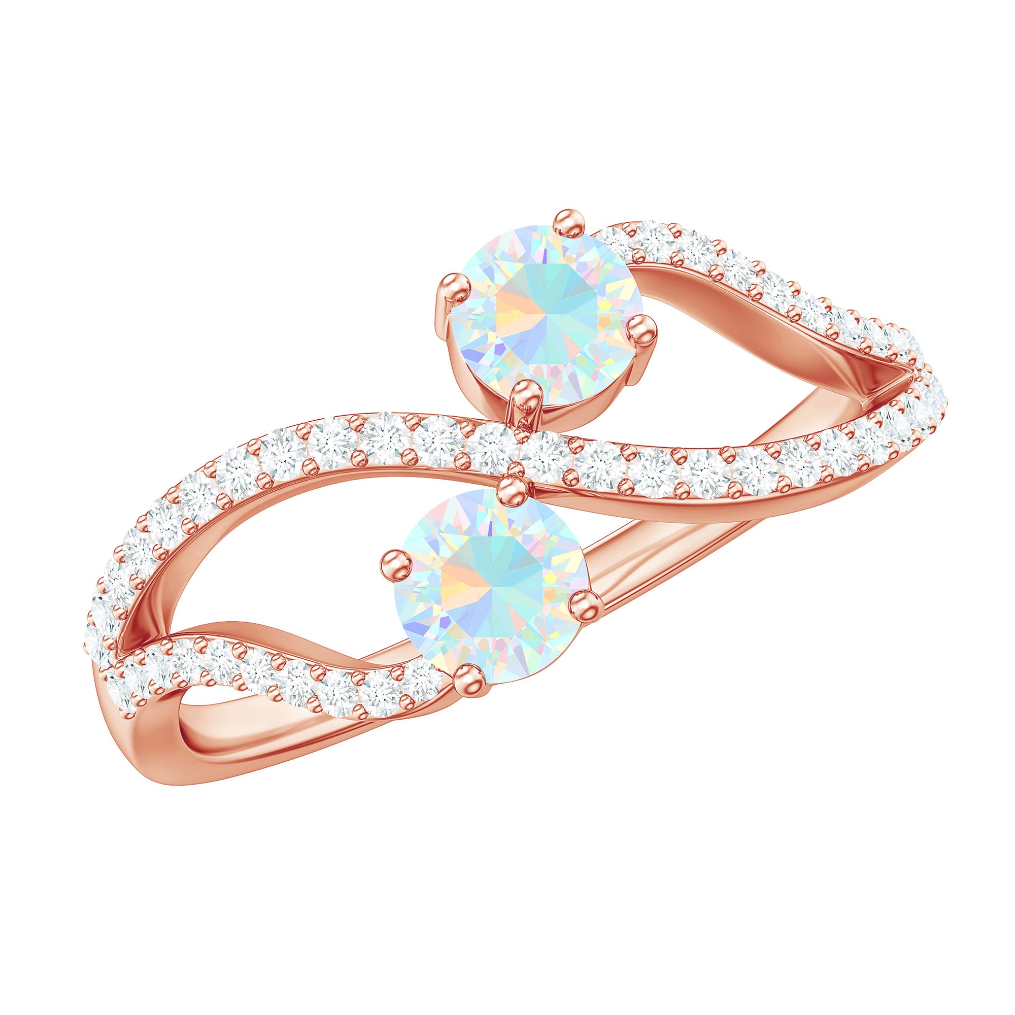 1 CT Minimal Ethiopian Opal and Diamond Engagement Ring Ethiopian Opal - ( AAA ) - Quality - Rosec Jewels