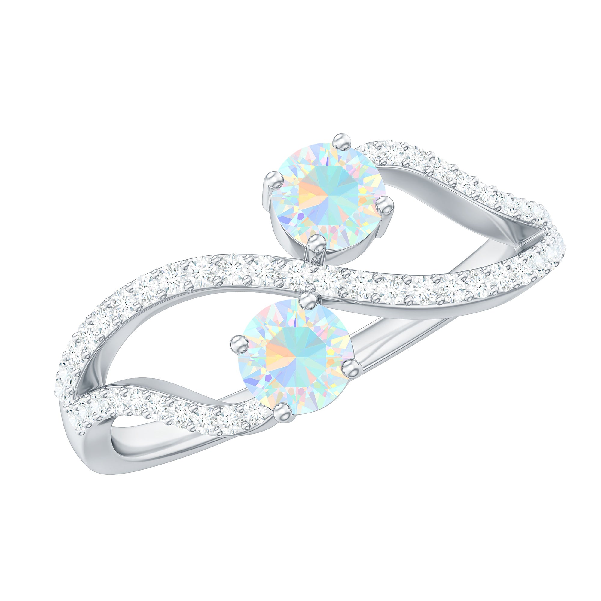 1 CT Minimal Ethiopian Opal and Diamond Engagement Ring Ethiopian Opal - ( AAA ) - Quality - Rosec Jewels