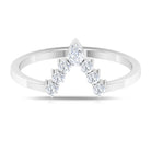 Moissanite V Shape Enhancer Wedding Band Ring Moissanite - ( D-VS1 ) - Color and Clarity - Rosec Jewels