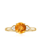 1.25 CT Citrine Engagement Ring with Diamond Trio Citrine - ( AAA ) - Quality - Rosec Jewels