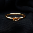 Baguette Shape Citrine November Birthstone Promise Ring Citrine - ( AAA ) - Quality - Rosec Jewels