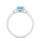 Sky Blue Topaz Solitaire Engagement Ring with Diamond Trio Sky Blue Topaz - ( AAA ) - Quality - Rosec Jewels