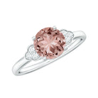 1.25 CT Round Morganite Solitaire Engagement Ring with Diamond Morganite - ( AAA ) - Quality - Rosec Jewels