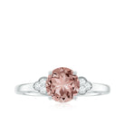 1.25 CT Round Morganite Solitaire Engagement Ring with Diamond Morganite - ( AAA ) - Quality - Rosec Jewels