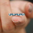 Marquise Cut London Blue Topaz and Round Shape Diamond Stackable Semi Eternity Ring London Blue Topaz - ( AAA ) - Quality - Rosec Jewels