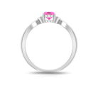 Oval Cut Pink Sapphire Solitaire Ring with Diamond Pink Sapphire - ( AAA ) - Quality - Rosec Jewels