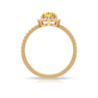 1.5 CT Oval Cut Citrine and Diamond Halo Engagement Ring Citrine - ( AAA ) - Quality - Rosec Jewels