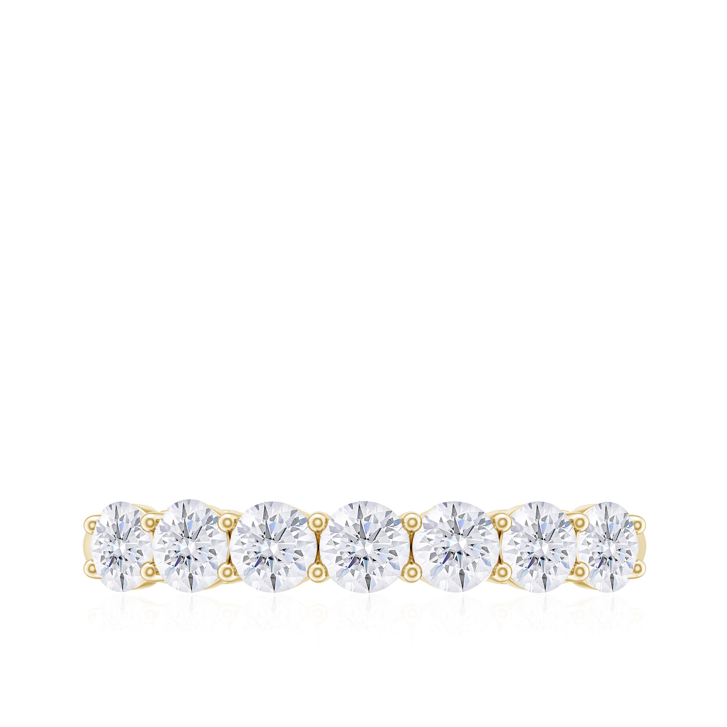 Minimal Round Diamond Seven Stone Half Eternity Ring Diamond - ( HI-SI ) - Color and Clarity - Rosec Jewels