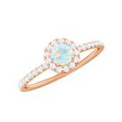 3/4 CT Ethiopian Opal and Diamond Minimal Engagement Ring Ethiopian Opal - ( AAA ) - Quality - Rosec Jewels