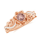 Flower Inspired Morganite and Diamond Engagement Ring Morganite - ( AAA ) - Quality - Rosec Jewels