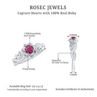 Flower Inspired Ruby and Diamond Engagement Ring Ruby - ( AAA ) - Quality - Rosec Jewels