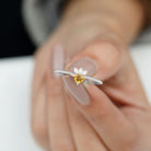 Heart Shape Citrine and Diamond Dainty Promise Ring with Beaded Detailing Citrine - ( AAA ) - Quality - Rosec Jewels