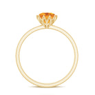 1.25 CT Real Citrine Solitaire Ring in Lotus Basket Setting Citrine - ( AAA ) - Quality - Rosec Jewels