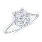 3/4 CT Round Shape Moissanite Cluster Flower Ring Moissanite - ( D-VS1 ) - Color and Clarity - Rosec Jewels