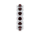 Natural Garnet Wedding Band with Moissanite Halo Garnet - ( AAA ) - Quality - Rosec Jewels