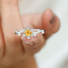 Nature Inspired Citrine and Diamond Engagement Ring Citrine - ( AAA ) - Quality - Rosec Jewels