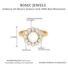 1.75 CT Round Moonstone and Diamond Statement Halo Ring in Bezel Setting Moonstone - ( AAA ) - Quality - Rosec Jewels