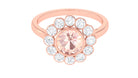 3.5 CT Round Shape Morganite and Moissanite Halo Engagement Ring Morganite - ( AAA ) - Quality - Rosec Jewels