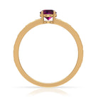 Designer Solitaire Engagement Ring with Rhodolite and Diamond Rhodolite - ( AAA ) - Quality - Rosec Jewels