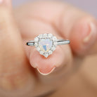 Heart Shape Ethiopian Opal Halo Engagement with Diamond Ethiopian Opal - ( AAA ) - Quality - Rosec Jewels