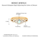 3/4 CT Ethiopian Opal and Diamond Crossover Engagement Ring Ethiopian Opal - ( AAA ) - Quality - Rosec Jewels