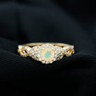 3/4 CT Ethiopian Opal and Diamond Crossover Engagement Ring Ethiopian Opal - ( AAA ) - Quality - Rosec Jewels