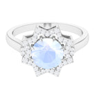 1.25 CT Moonstone Star Shape Engagement Ring with Diamond Moonstone - ( AAA ) - Quality - Rosec Jewels