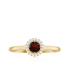 1/2 CT Certified Garnet and Diamond Floating Halo Promise Ring Garnet - ( AAA ) - Quality - Rosec Jewels