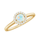 Ethiopian Opal Promise Ring with Diamond Halo Ethiopian Opal - ( AAA ) - Quality - Rosec Jewels