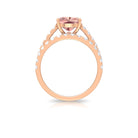 2.75 CT Morganite Solitaire Engagement Ring with Moissanite Eternity Band Morganite - ( AAA ) - Quality - Rosec Jewels