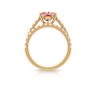 2.75 CT Morganite Solitaire Engagement Ring with Moissanite Eternity Band Morganite - ( AAA ) - Quality - Rosec Jewels