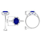 4 CT Vintage Inspired Created Blue Sapphire Engagement Ring with Diamond Lab Created Blue Sapphire - ( AAAA ) - Quality - Rosec Jewels