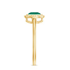 Round Lab-Created Emerald Solitaire Gold Ring in Bezel Setting Lab Created Emerald - ( AAAA ) - Quality - Rosec Jewels