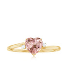 Morganite Heart Engagement Ring with Diamond Morganite - ( AAA ) - Quality - Rosec Jewels