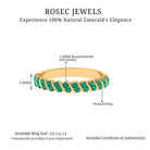 Classic Half Eternity Band Ring with Round Emerald Emerald - ( AAA ) - Quality - Rosec Jewels