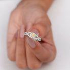 Criss Cross Shank Citrine and Diamond Halo Engagement Ring Citrine - ( AAA ) - Quality - Rosec Jewels