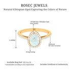 Pear Cut Ethiopian Opal and Diamond Halo Engagement Ring Ethiopian Opal - ( AAA ) - Quality - Rosec Jewels