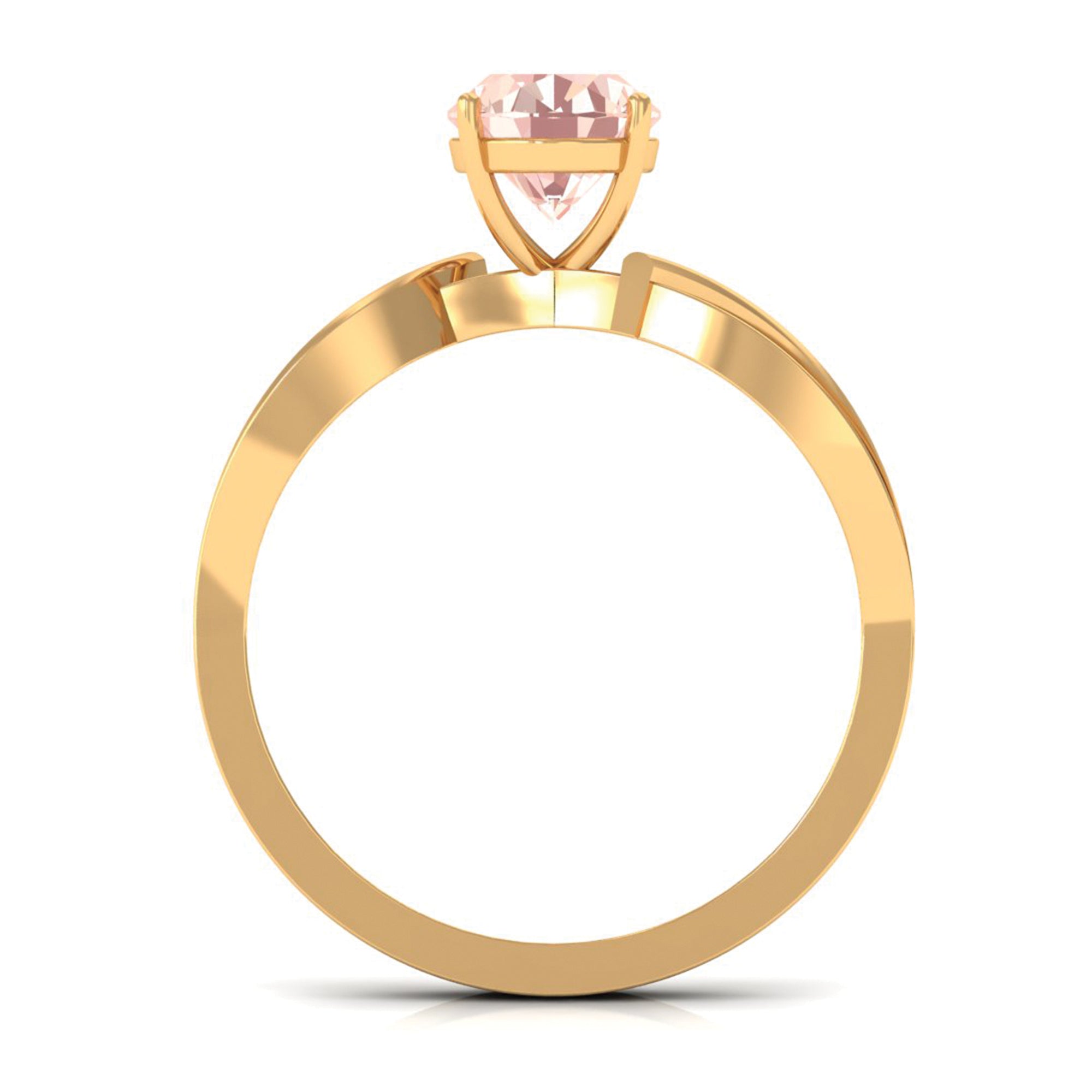 1.25 CT Infinity Shank Morganite Engagement Ring with Diamond Morganite - ( AAA ) - Quality - Rosec Jewels