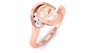 Morganite Solitaire Bypass Engagement Ring Morganite - ( AAA ) - Quality - Rosec Jewels