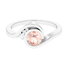 Morganite Solitaire Bypass Engagement Ring Morganite - ( AAA ) - Quality - Rosec Jewels