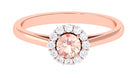 0.75 CT Morganite Engagement Ring with Diamond Morganite - ( AAA ) - Quality - Rosec Jewels