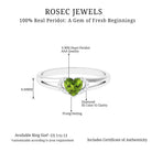 Real Peridot Heart Promise Ring with Diamond Peridot - ( AAA ) - Quality - Rosec Jewels