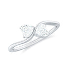 1 CT Heart Shape Moissanite Toi et Moi Promise Ring Moissanite - ( D-VS1 ) - Color and Clarity - Rosec Jewels