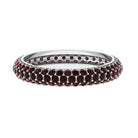 Natural Garnet Three Row Full Eternity Ring Garnet - ( AAA ) - Quality - Rosec Jewels