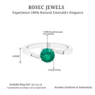 Round Natural Emerald Solitaire Bypass Ring Emerald - ( AAA ) - Quality - Rosec Jewels