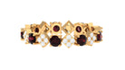 Natural Garnet and Diamond Eternity Band Ring Garnet - ( AAA ) - Quality - Rosec Jewels