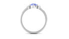 Round Tanzanite Solitaire Promise Ring with Diamond Tanzanite - ( AAA ) - Quality - Rosec Jewels